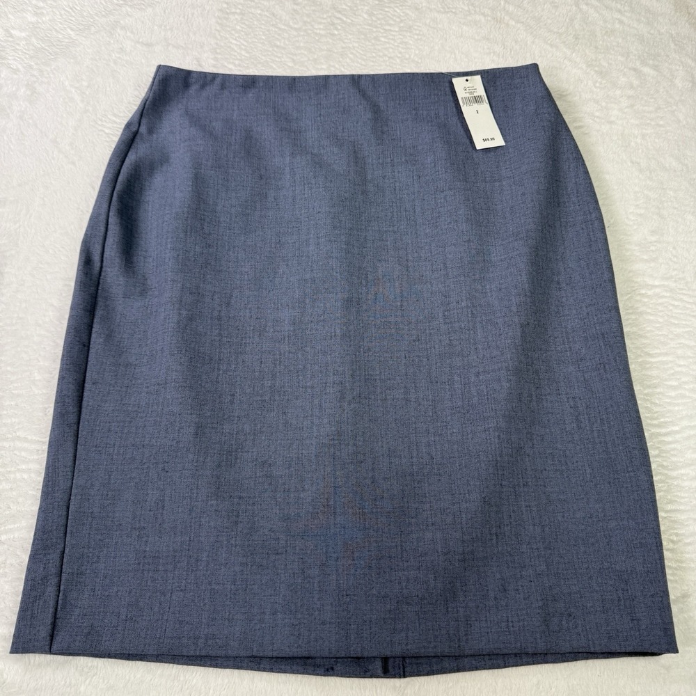 Banana‎ Republic Pencil Skirt Size 2 Blue NWT Classic Business Preppy Lined